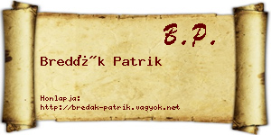 Bredák Patrik névjegykártya